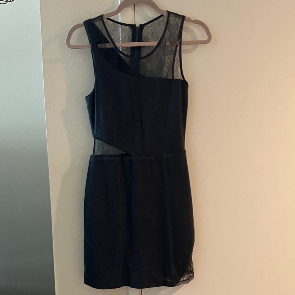 Chic Smoky Dark Blue Asymmetrical Dress